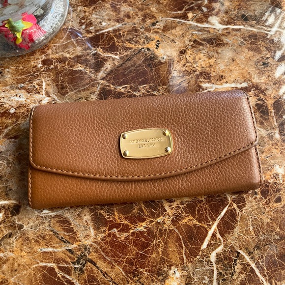Michael Kors Handbags - Michael Kors Slim Flap Wallet - Brown